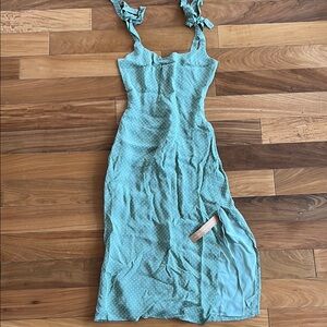Reformation Besse Jade Polka Dot Dress(nwt)